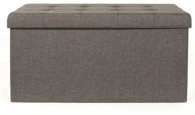 Produktbild von Hocker/Puff faltbar - grau - Chic - Polyester - 76 x 38 cm