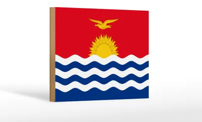 Produktbild von Holzschild Flagge Kiribatis 18x12 cm Flag of Kiribati Dekoration