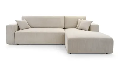 Produktbild von Ecksofa PULA Schlafsofa mit Bettkasten 279x187cm CORD (Beige) - RECHTS