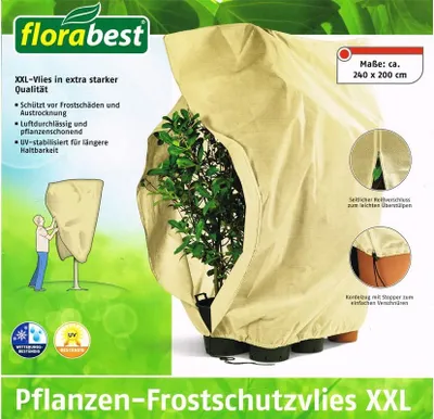 Produktbild von Florabest Pflanzen-Frostschutzvlies XXL Schutz vor Frostschäden und Austrocknung Creme
