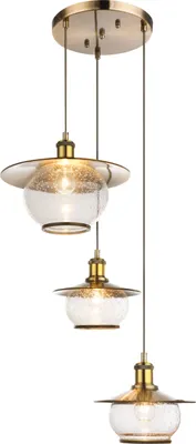 Obrázek produktu pro Globo Lighting závěsné svítidlo kov bronzové barvy, sklo, kabel PVC hnědý, ø: 450mm, V: 1500mm, bez 3x E27 60W 230V