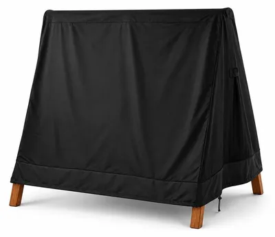 Produktbild von Hollywoodschaukel Abdeckung für 3 Sitzer (216×140×170 cm) – UV-Schutz, winddicht – Mit Kordelzug und Ösen – Gartenschaukel Schutzhülle und Abdeckplane für Schaukelbänke