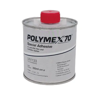 Produktbild von PVC Planen Kleber – Polymex70 – 250ml Pinseldose, Kontaktkleber für LKW Planen und PVC Teichfolien