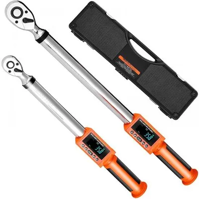 Immagine prodotto di Set di chiavi dinamometriche digitali 2 pezzi - Azionamento da 1/2 e 3/8 di pollice - 72 denti - Set di utensili premium