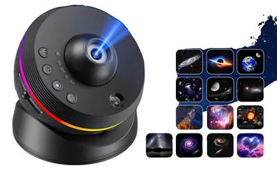 Produktbild von Sternprojektor, 6 Beleuchtungsmodi, 360° Rotation, Schwarz