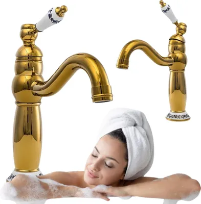Produktbild von Silla | Wasserhahn Bad - Waschtischarmatur - Gold - 24,5 cm Höhe - Einhebelmischer - Badarmatur