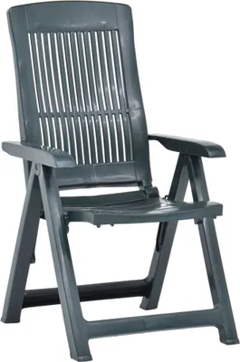 Image de vidaXL Chaises de jardin réglables 2 pcs. Plastique Vert