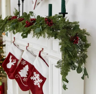 Produktbild von Weihnachtskranz, Kš¹nstliche Girlande, Winterlicher Roter Beerenkranz, Kš¹nstliche Eukalyptus Kr?nze Fš¹r Innen- Und Au?endekoration Bei Winterfesten (180 cm)