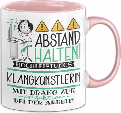 Produktbild von Klangkünstlerin Tasse Geschenk Lustig Abstand Halten Hochleistungs-Klangkünstlerin Mit Drang Zur Perfektion Bei Der Arbeit (Rosa)