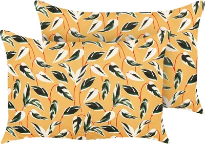 Obrázek produktu pro BELIANI Sada 2 zahradních polštářů vícebarevný polyester 40 x 60 cm obdélníkový listový vzor s motivem moderní design