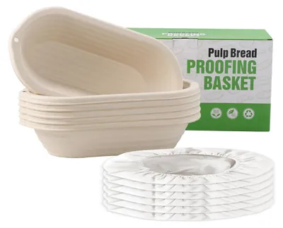 Productafbeelding van Fermentatiebakken, ovaal, 6 stuks, 30 cm, met linnenbekleding, voor zuurdesem