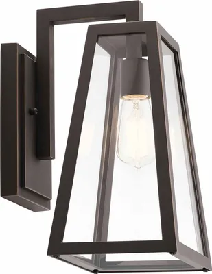 Produktbild von Außenleuchte Wand Aluminium Glas H: 35,7 cm IP44 in Geriebene Bronze E27 Vintage Design Außenwandleuchte