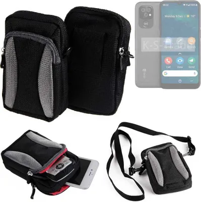 Produktbild von K-S-Trade Holster Schutz Hülle kompatibel mit Doro 8100 Handy Hülle Gürteltasche Umhängetasche mit Zusatzfach schwarz