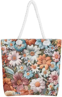 Productafbeelding van Grote dameshandtas van canvasstof - 43 x 39 x 5 cm - Mandformaat - ongeveer 400 gram