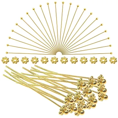 Image de Épingles en laiton, 50 mm, 200 pièces, pour la fabrication de bijoux
