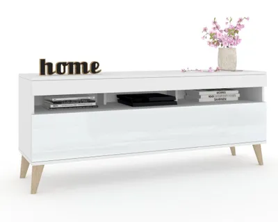 Produktbild von TV-Lowboard Fernsehschrank PLAY STEHEND Weiß Matt/Weiß Hochglanz 120cm