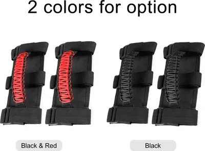 Obrázek produktu pro Car Roll Bar Paracord Grab Handles Grip Handles with 3 Straps Replacement pro Jeep Wrangler 2 Pack