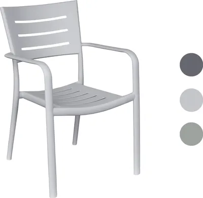 Produktbild von Stapelstuhl Moroni Gartenstuhl Bistrostuhl Kunststoffstuhl Grau