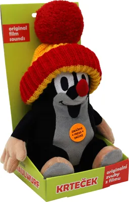 Produktbild von Kuscheltier Der kleine Maulwurf mit roter Mütze spricht 20 cm Schwarz/Rot, 48912H