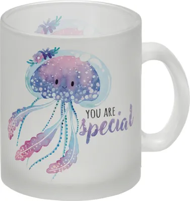 Produktbild von Qualle Glas Tasse mit Spruch You are special