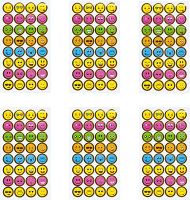 Produktbild von Oblique Unique 192 Smiley Sticker Stern Smily Aufkleber für Geschenke Deko Karten zum Basteln Spielen - bunt