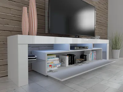 Zdjęcie produktu dla Homlando szafka RTV Panama 190 cm biały połysk