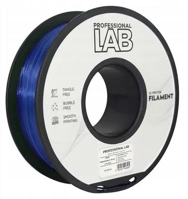 Produktbild von PETG-Filament, transparent-blau, Prof. Lab, 1,75 mm, 1 kg, für 3D-Drucker
