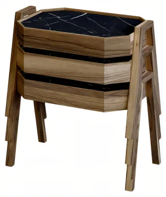 Immagine prodotto di Set di tavolini in legno nero moderno ed elegante