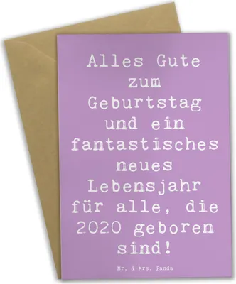 Produktbild von Mr. & Mrs. Panda Grußkarte Spruch 2020 Geburtstag Glückwünsche - Lavendeltraum - Geschenk, hochzeitskarten, wunderbare Wünsche, osterkarten, Alter, osterkarte, Familie