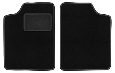 Produktbild von Velours-Fußmatten Vorne passend für Suzuki Swift II (Schrägheck, Limousine, Bj. 1988-2004) –  schwarz, passgenau, mit Befestigungen set 2 Stk. - STANDARD
