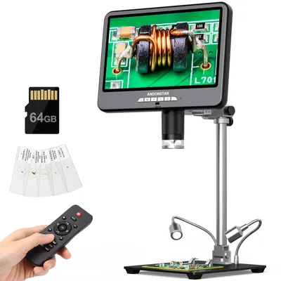 4K 60FPS Digitalmikroskop 10,1" HDMI, 64MP, Pro Arm, Löten