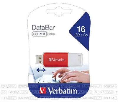 Produktbild von Verbatim DataBar, 16 GB, USB Typ-A, 2.0, Dia, 9,1 g, Rot