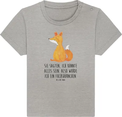 Produktbild von Mr. & Mrs. Panda  T-Shirt Einhorn Wunsch 12. - 18. Monat - Heather Grey - Geschenk, Baby Shirt, Einhörner, Füchse, Fuchs, Unicorn, Fuchshörnchen, Unicorns, Babyshirt