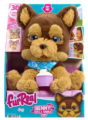 Immagine prodotto di Just Play FurReal Benny, cane giocattolo, adatto a bambini dai 4 anni in su, interattivo, con effetti sonori, alimentato a batterie AA