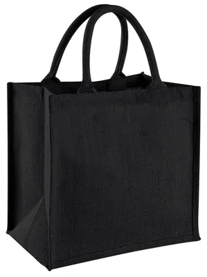 Image de Sac en jute Westford Mill / sac à provisions en jute, 14 litres FK973 (taille unique) (noir/noir)
