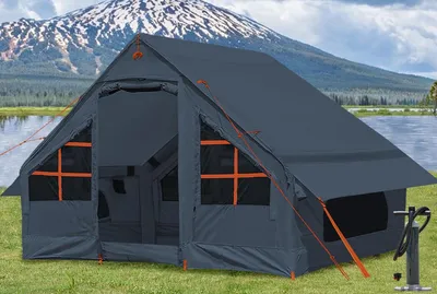 Produktbild von Aufblasbares Zelt mit Pumpe, für 4-6 Personen, ideal für s Camping, einfache Aufbauweise, aufblasbare Familienzelte für alle Jahreszeiten, wasserdicht