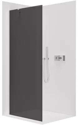 Zdjęcie produktu dla szkło ceramiczneO – Kabina prysznicowa Walk-in Onyx Y L/P – 8 mm – chrom, szkło grafitowe – 110 x 200 cm