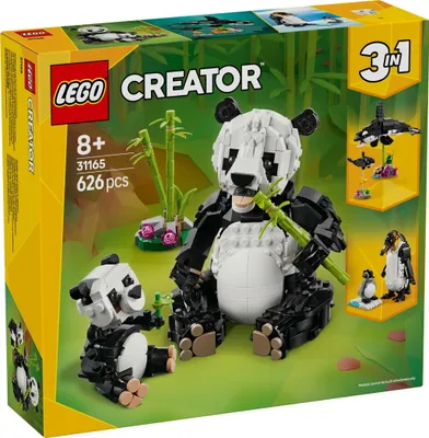 Produktbild von LEGO Creator 3in1 Wilde Tiere: Pandafamilie - Tierfiguren umbaubar in Pinguine oder Schwertwale – Spielzeug zum Bauen - Kreatives Geburtstagsgeschenk für Mädchen und Jungen ab 8 Jahren – 31165