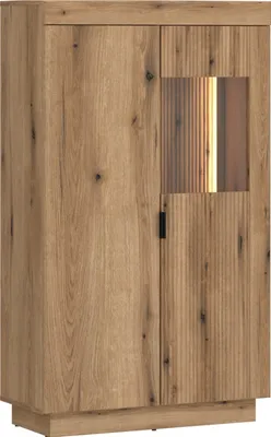 Produktbild von Vitrine - 81 x 141 cm - 2 Türen -  Evoke Eiche Nachbildung - mit LED-Beleuchtung