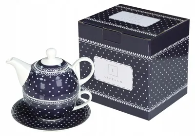 Produktbild von Livello 102 Porzellan Teekanne mit Tasse und Untertasse 400ml