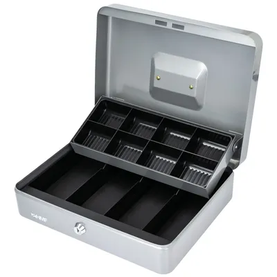Immagine prodotto di Cassetta per contanti / Cassette per contanti, cassetta per contanti da mercato 300 x 240 x 90 mm, argento