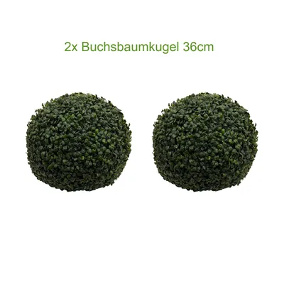 Produktbild von 2 Stück künstliche Buchsbaumkugeln Ø 36 CM wie echt Buxus Deko fertige Kugeln