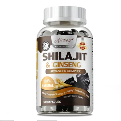 Immagine prodotto di Shilajit & Ginseng Complex 1500mg (120 capsule) integratore alimentare, energia, resistenza, sistema immunitario, cervello, concentrazione, antiossidante