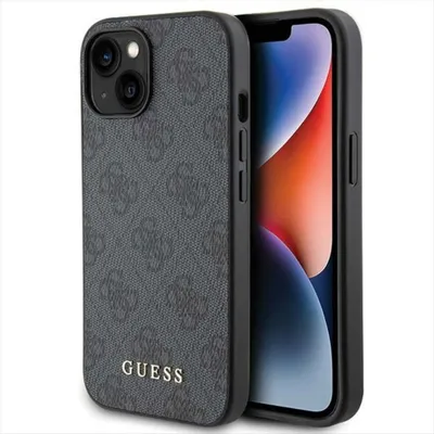 Produktbild von Guess 4G Metal Gold Logo Hülle Für Iphone 15 - Grau