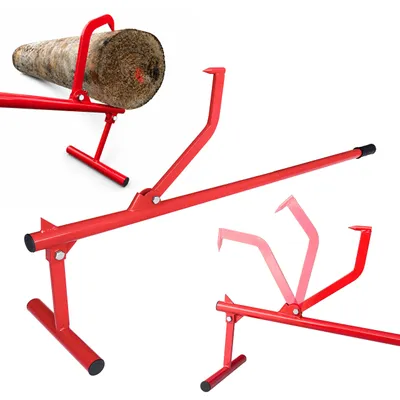 Productafbeelding van Relaxdays takkenheffer, met omkeerhaak, geschikt voor boomstammen tot 40 cm, antisliphandvat, staal, voor bosbouw, houtgreep, rood, AI-gegenereerde afbeelding
