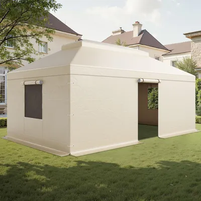 Produktbild von VEVOR Winterabdeckung, passend für 3,66 x 6,1 m Pavillons mit Doppeldach, Ersatzabdeckung mit Seitenwänden & Netzfenstern, Lagerschutzabdeckungen, Pavillons nicht im Lieferumfang enthalten