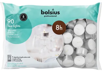 Productafbeelding van Professionele theelichthouders Bolsius, 8 uur brandduur (90 stuks)
