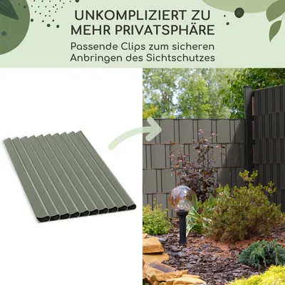 Produktbild von Sichtschutzstreifen-Clips Zubehör PVC 10er-Pack, Farbe:Steingrau