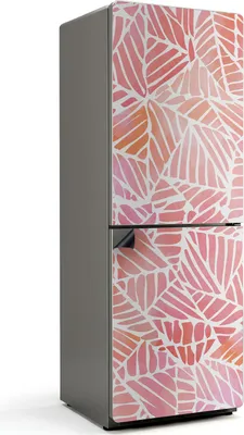 Zdjęcie produktu dla Wzór liścia w pastelowych kolorach - Magnetyczna osłona lodówki - Folia dekoracyjna magnetyczna do kuchni - Magnetyczna dekoracja lodówki - Samoprzylepna tablica magnetyczna - Folia magnetyczna na drzwi lodówki - 70x190 cm