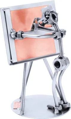 Produktbild von Metallfigur Architekt handgefertigt aus Stahl und Kupfer 17cm